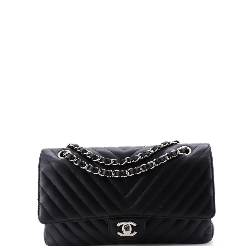 Chanel Medium Classic Double Flap Bag Chevron Lambskin